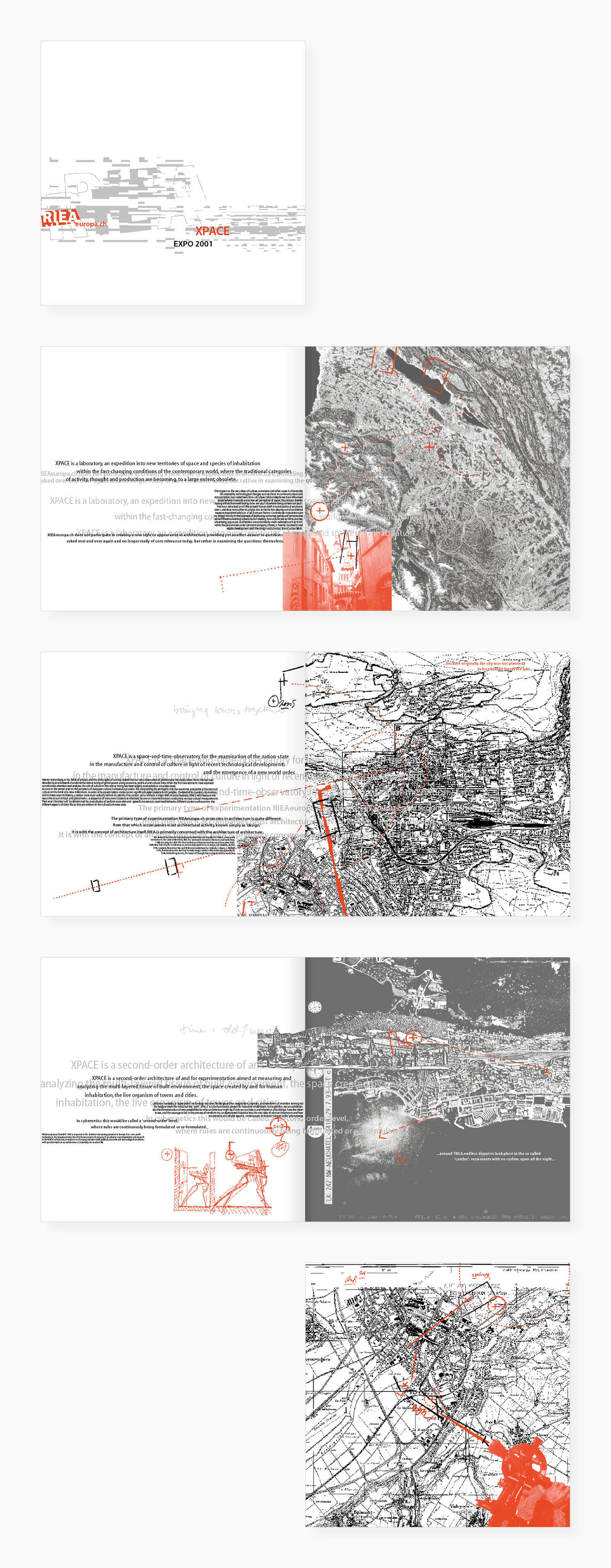 Seitenauswahl aus Folder "XPACE – Expo 2001" (Projektpräsentation)